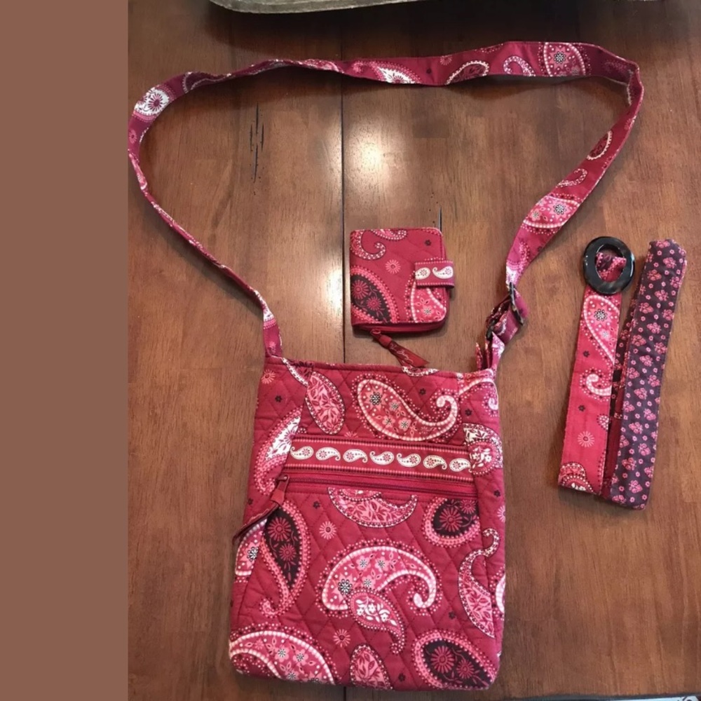 VERA BRADLEY Red Mesa Bandanna Purse Wallet Belt